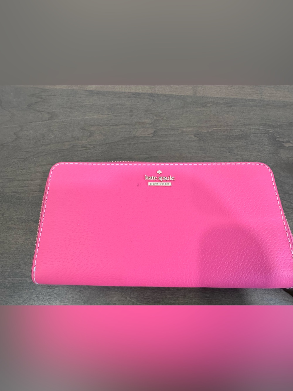 kate spade Bright Pink Leather Zip-Around Wallet